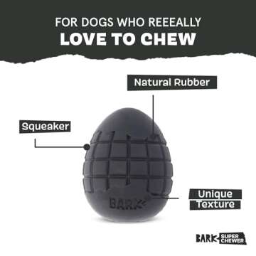 Barkbox Super Chewer Tough Dog Chew Toys for Aggressive Chewers, Treat Dispensing (Origin - Large)