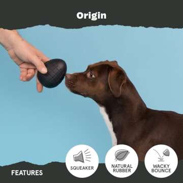 Barkbox Super Chewer Tough Dog Chew Toys for Aggressive Chewers, Treat Dispensing (Origin - Large)