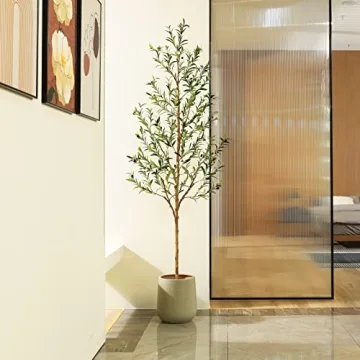 SOGUYI 7FT Artificial Olive Tree for Home and Office Decor