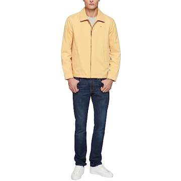 Tommy Hilfiger Men's Lightweight Microtwill Golf Jacket (Standard and Big & Tall), yellow, X-Large