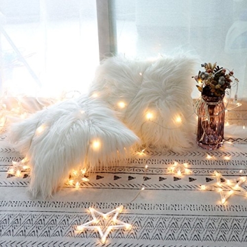 OurWarm Faux Fur Pillow Covers Set of 2 for Elegant Home Decor