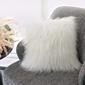 OurWarm Faux Fur Pillow Covers Set of 2 for Elegant Home Decor