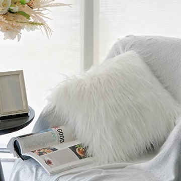 OurWarm Faux Fur Pillow Covers Set of 2 for Elegant Home Decor
