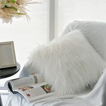 OurWarm Faux Fur Pillow Covers Set of 2 for Elegant Home Decor