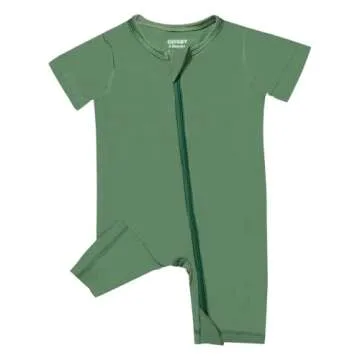 GUISBY Rayon Made from Bamboo Sleepers for Baby Boy, Short Sleeve Footless Rompers, 2 Way Zipper Sle...