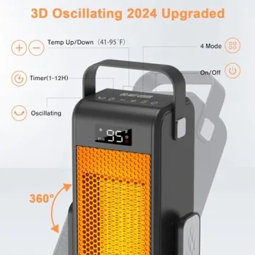 Versatile Indoor Space Heater with 3D Oscillation