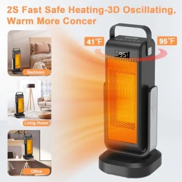 Versatile Indoor Space Heater with 3D Oscillation