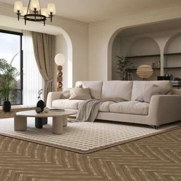 Elffloor Peel and Stick Floor Tile, Self Adhesive Vinyl Flooring Waterproof, Old Wood Grain Look Flo...