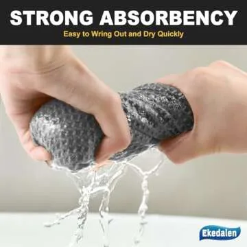 Waffle Weave Microfiber Cleaning Cloth for Dusting Absorbent Towel Quick Drying Dust Rags for Car Interior Wash Auto Detailing Household Kitchen, Lint Free Streak Free, 6 Pack,12 x 12 Inches, Grey