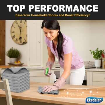 Waffle Weave Microfiber Cleaning Cloth for Dusting Absorbent Towel Quick Drying Dust Rags for Car Interior Wash Auto Detailing Household Kitchen, Lint Free Streak Free, 6 Pack,12 x 12 Inches, Grey