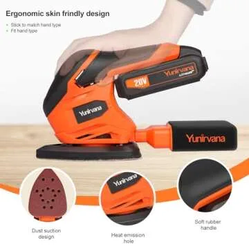 Yunirvana 20V Cordless Sander with Dust Collection
