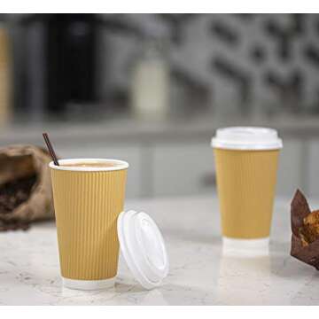 Insulated Kraft Paper Hot Cups for Coffee | Eco-Friendly & Durable