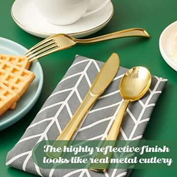 Elegant Disposable Gold Plastic Forks for Parties