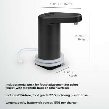 Dometic GO Hydration Water Faucet - One-Touch Operation with LED Light and Magnetic Base - Portable, Self-Powered Water Dispenser for Camping and Outdoors