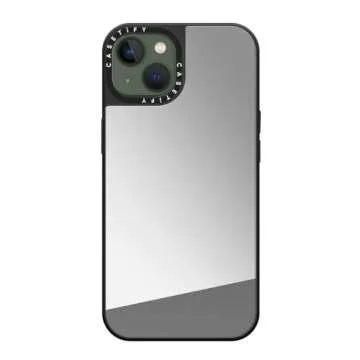 CASETiFY Mirror iPhone 13 Case [5ft Drop Protection/Compatible with Magsafe] - Silver on Black