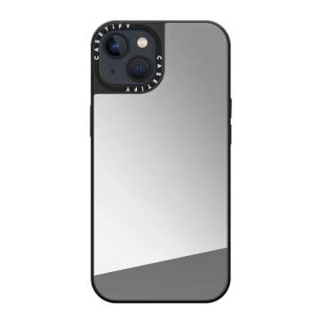 CASETiFY Mirror iPhone 13 Case [5ft Drop Protection/Compatible with Magsafe] - Silver on Black