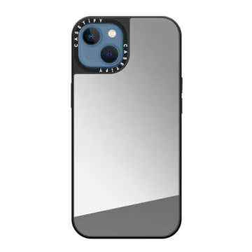 CASETiFY Mirror iPhone 13 Case [5ft Drop Protection/Compatible with Magsafe] - Silver on Black