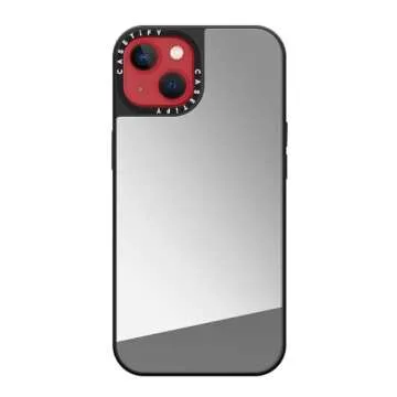 CASETiFY Mirror iPhone 13 Case [5ft Drop Protection/Compatible with Magsafe] - Silver on Black