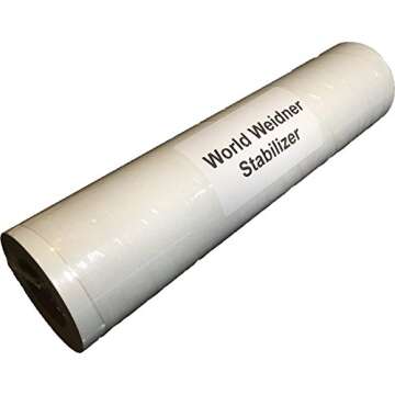 World Weidner Self-Adhesive Sticky Peel N Stick Tear Away Embroidery Stabilizer Backing 8"x10 Yard Roll