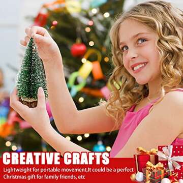 6pcs Mini Christmas Trees Christmas Decor, Artificial Christmas Mini Bottle Brush Trees Tabletop, Christmas Decoration Trees with 4 Size Xmas Holiday Decor (6pcs Green)