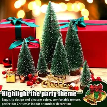 6pcs Mini Christmas Trees Christmas Decor, Artificial Christmas Mini Bottle Brush Trees Tabletop, Christmas Decoration Trees with 4 Size Xmas Holiday Decor (6pcs Green)