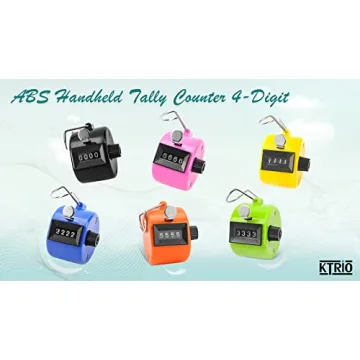 KTRIO Pack of 6 Colors Handheld Tally Counter, 4-Digit Number Clicker Counter, Hand Mechanical Pitch Counter for Coaching, Knitting, People, Lap, Fishing, Golf, Toddler & Fidget