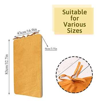 TANOFAR Yellow Linen Changing Table Pad Cover for Babies