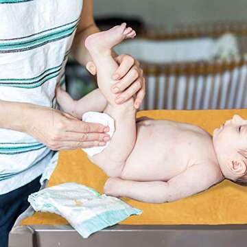 TANOFAR Yellow Linen Changing Table Pad Cover for Babies