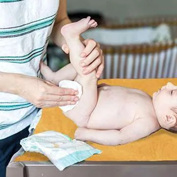 TANOFAR Yellow Linen Changing Table Pad Cover for Babies