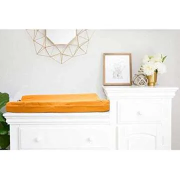 TANOFAR Yellow Linen Changing Table Pad Cover for Babies
