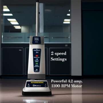 Koblenz Shampooer and Polisher Cleaning Machine, Floor Cleaner with 1100-rpm Motor, 5' Power Cord, 120-oz Tank, 2-Speed Settings, Scrubbing Brushes, Lambswool Pads, and Polishing Pads, P-820 B