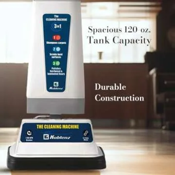 Koblenz Shampooer and Polisher Cleaning Machine, Floor Cleaner with 1100-rpm Motor, 5' Power Cord, 120-oz Tank, 2-Speed Settings, Scrubbing Brushes, Lambswool Pads, and Polishing Pads, P-820 B