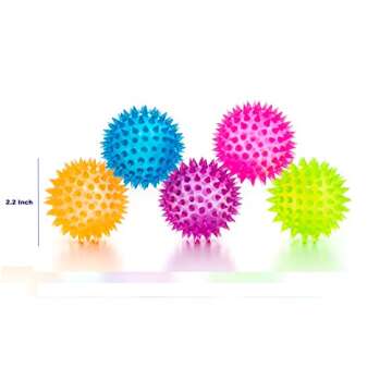 Squishy Stress Relief Sensory Toys Fidget Spiky Ball 5 - Pcs Set – Eco-Friendly Squeezy Antistress...