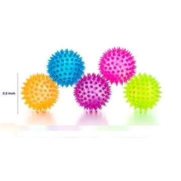 Squishy Stress Relief Sensory Toys Fidget Spiky Ball 5 - Pcs Set – Eco-Friendly Squeezy Antistress...