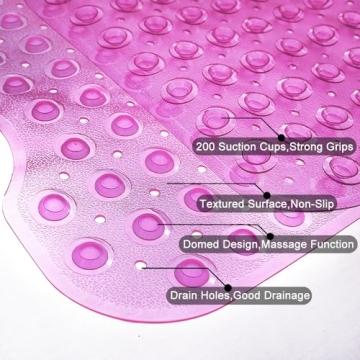 TreeBud Non-Slip Bath Mat 39 x 16 Inch for Safety