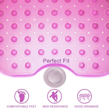 TreeBud Non-Slip Bath Mat 39 x 16 Inch for Safety