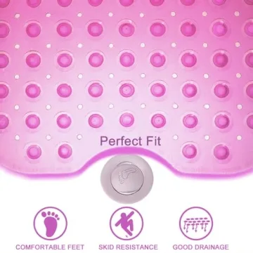 TreeBud Non-Slip Bath Mat 39 x 16 Inch for Safety