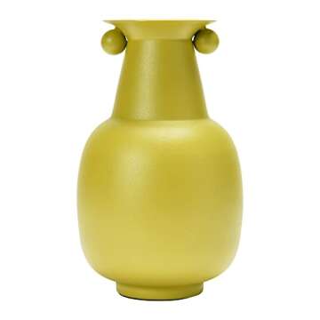 Stylish Bloomingville Mustard Metal Vase for Home Decor
