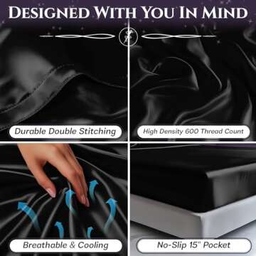 Luxury Satin Sheets King Size - Soft & Cooling Bed Set
