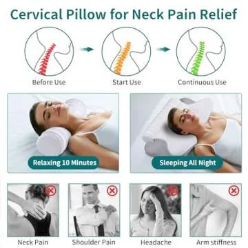 onesmile Cervical Neck Pillows - 2 in 1 Support for Sleep