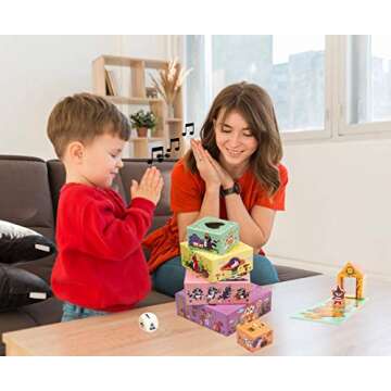 Chalk and Chuckles Stack a Cake First Game for 3-6 Years. Stacking Board Game for Preschool Kids, So...