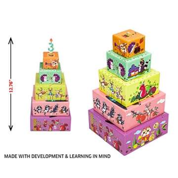 Chalk and Chuckles Stack a Cake First Game for 3-6 Years. Stacking Board Game for Preschool Kids, Social Emotional Skills Development (Ages 2+), Educational Gifts for Toddlers