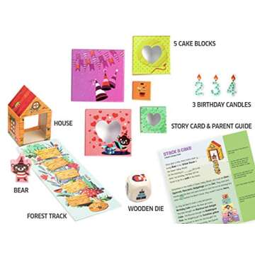 Chalk and Chuckles Stack a Cake First Game for 3-6 Years. Stacking Board Game for Preschool Kids, Social Emotional Skills Development (Ages 2+), Educational Gifts for Toddlers