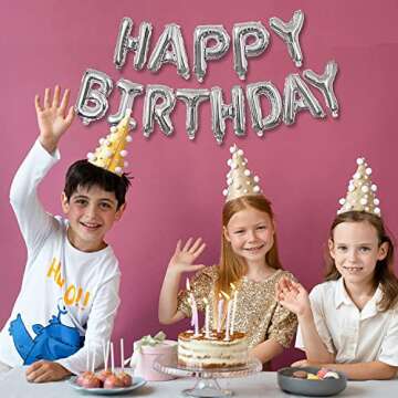 Letter Balloons 16 Inch Mylar Foil Alphabet Letter A-Z Balloons Set for Wedding Birthday Party Decoration Banner Custom Phrase 26 Pieces(Silver)