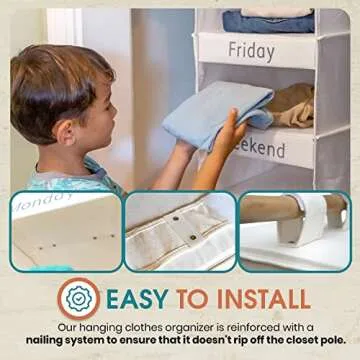 Stylish Kids Closet Organizer with 6 Shelves - Heavy Duty