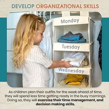 Stylish Kids Closet Organizer with 6 Shelves - Heavy Duty