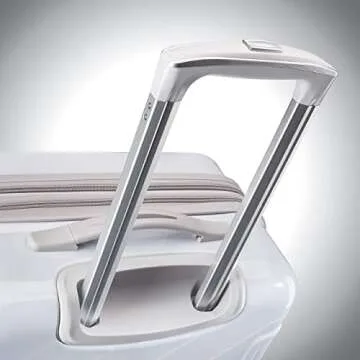 American Tourister Moonlight Hardside Expandable Luggage with Spinner Wheels, Iridescent White, Checked-Large 28-Inch