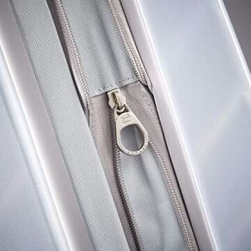 American Tourister Moonlight Hardside Expandable Luggage with Spinner Wheels, Iridescent White, Checked-Large 28-Inch