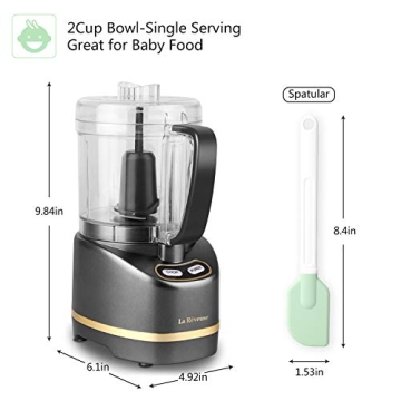 La Reveuse Mini Food Processor - 200 Watts & 2-Cup Bowl