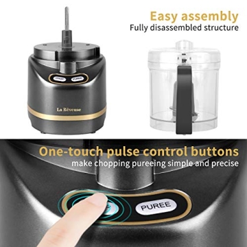 La Reveuse Mini Food Processor - 200 Watts & 2-Cup Bowl